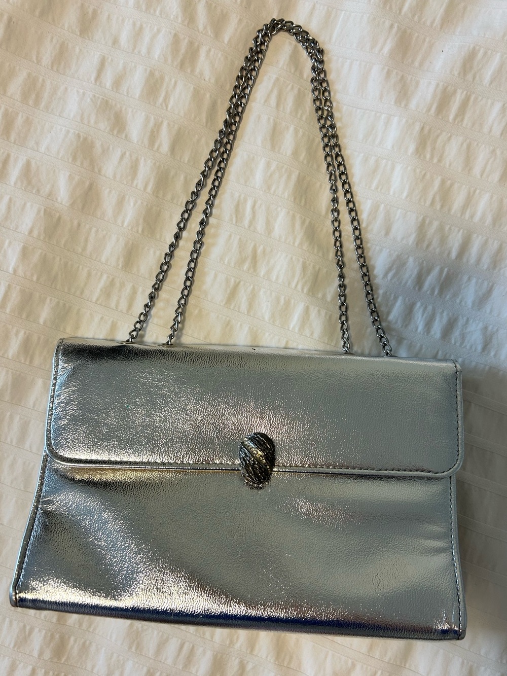 Vintage HL Harry Levine Silver Double Chain Evening Bag